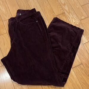 Eddie Bauer Burgundy Purple Corduroy Straight Leg Pants Size 16W
